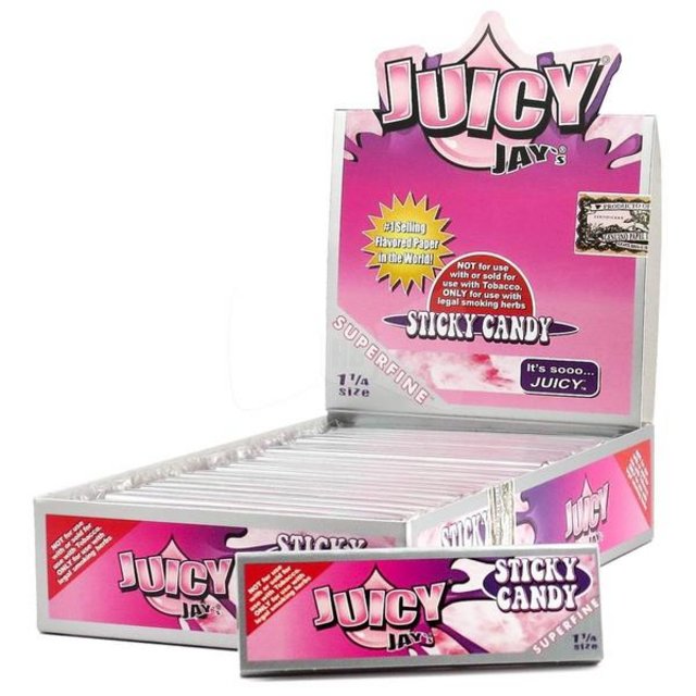 JUICY JAY 1.25 STICKY CANDY FLAVORED ROLLING PAPER 24 PER BOX