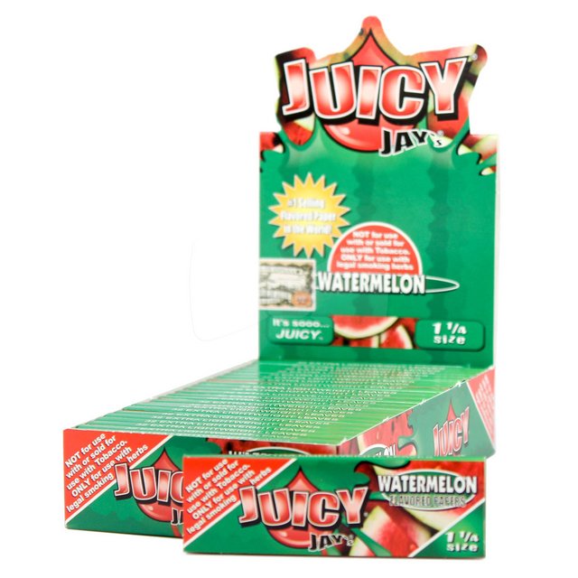 JUICY JAY 1.25 WATERMELON FLAVORED ROLLING PAPER 24 PER BOX