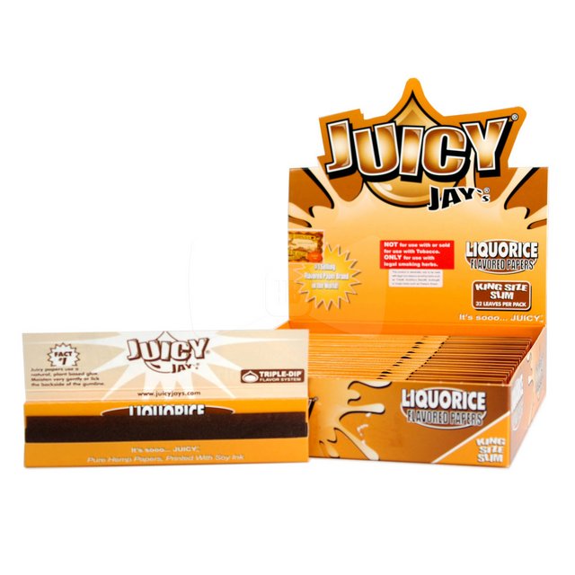 JUICY JAY KINGSIZE SLIM LIQUORICE ROLLING PAPER 24 PER BOX