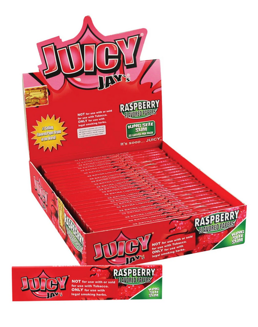 JUICY JAY KINGSIZE SLIM RASPBERRY ROLLING PAPER 24 PER BOX