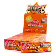 JUICY JAY'S 1.25 PEACHES & CREAM FLAVORED ROLLING PAPER 24 PER BOX