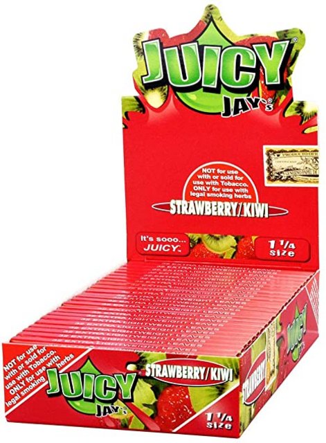 JUICY JAY'S 1.25 STRAWBERRY KIWI FLAVORED ROLLING PAPER 24 PER BOX