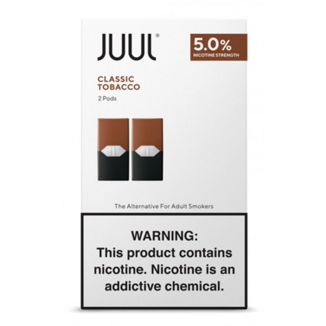 JUUL PODS CLASSIC TOBACCO 5% 2 PACK BOX OF 8 