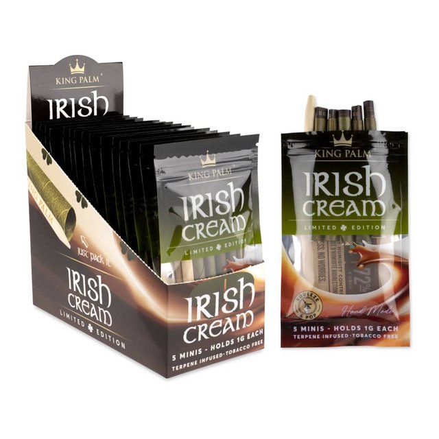 KING PALM 5 MINIS 1G ROLLS IRISH CREAM BOX OF 15