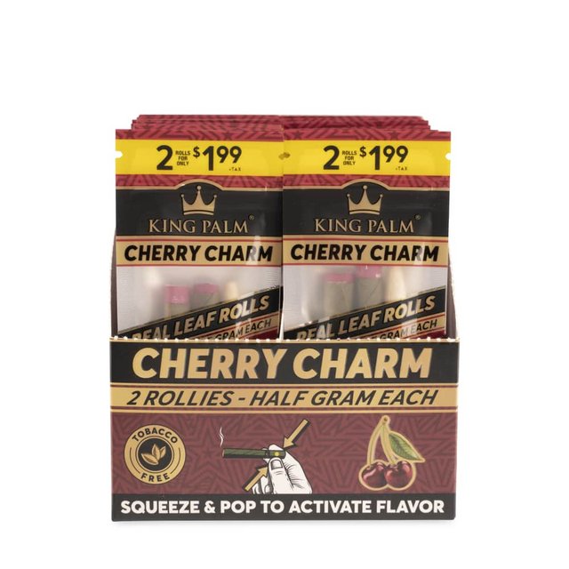 KING PALM FLAVORED ROLLIES HALF GRAM BOX OF 20 CHERRY CHARM