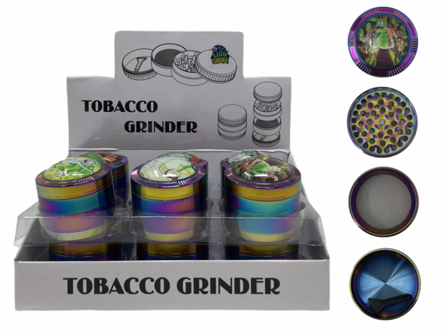 LION SMOKE 4 PARTS 3D TOBACCO GRINDER ZNG517 BOX OF 12