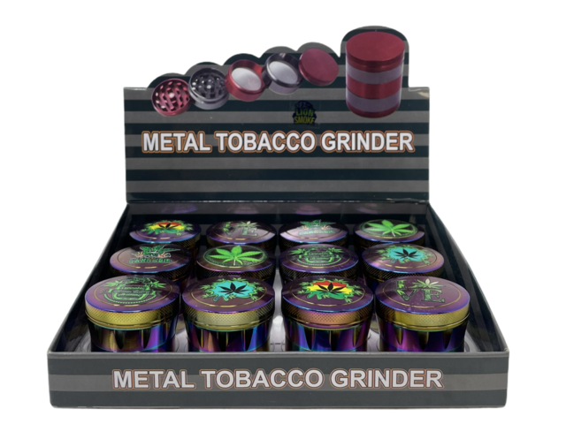 LION SMOKE 4 PARTS METAL TOBACCO GRINDER ZNG323 BOX OF 12