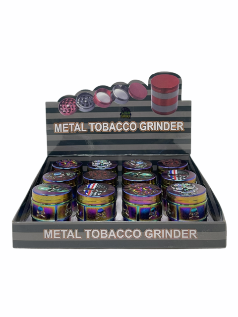 LION SMOKE 4 PARTS METAL TOBACCO GRINDER ZNG406 BOX OF 12