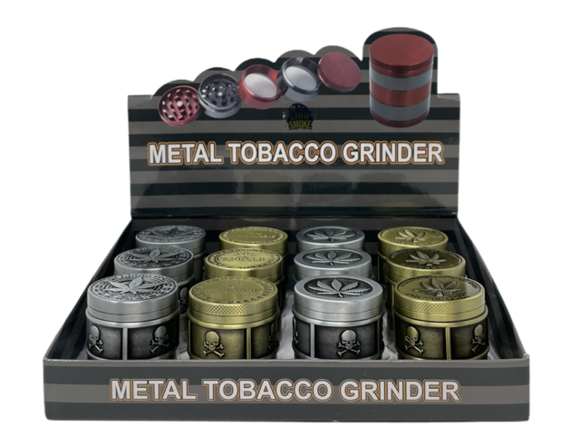 LION SMOKE 4 PARTS METAL TOBACCO GRINDER ZNG408 BOX OF 12