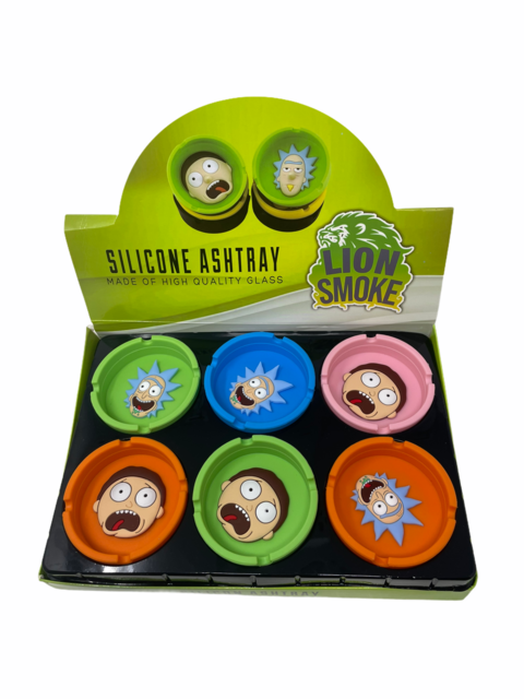 LION SMOKE SILICONE ROUND ASHTRAY BOX OF 12