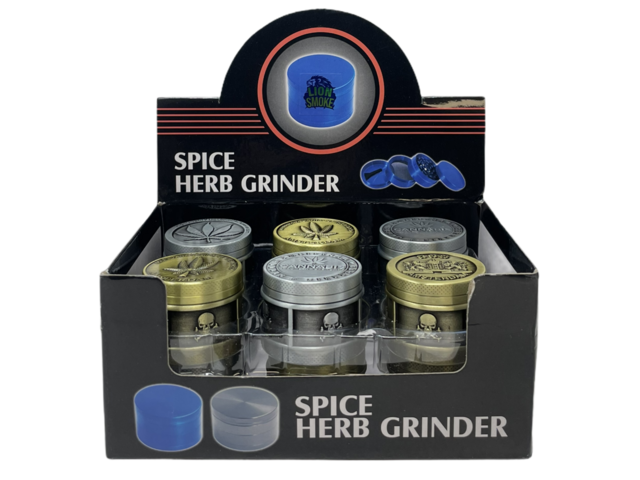 LION SMOKE SPICE HERB 3 PARTS GRINDER ZNG407 BOX OF 12