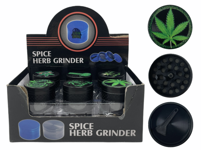 LION SMOKE SPICE HERB 3 PARTS GRINDER ZNG425 BOX OF 12