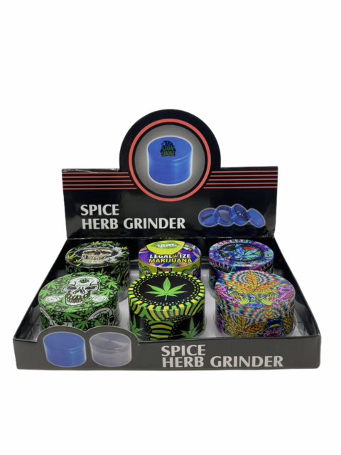 LION SMOKE SPICE HERB ASSORTED COLORFUL GRINDERS ZNG528 BOX OF 6