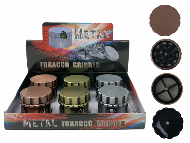 LION SMOKE TOBACCO GRINDER 4 PARTS ZN501-55MM BOX OF 6