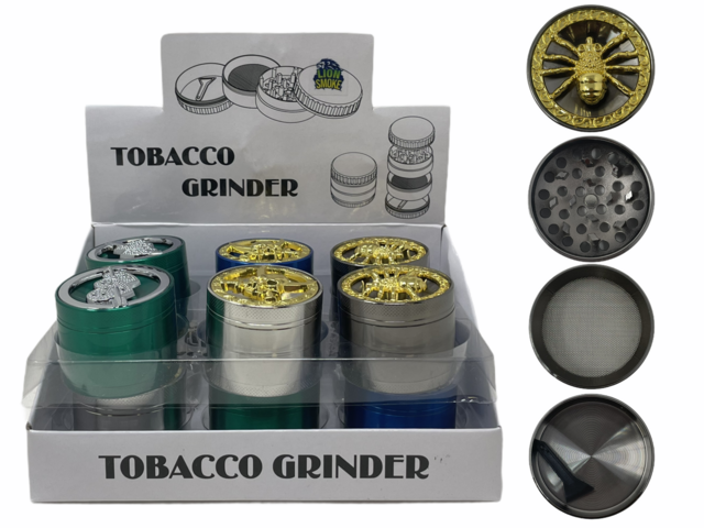 LION SMOKE TOBACCO GRINDER 4 PARTS ZNG333 BOX OF 12