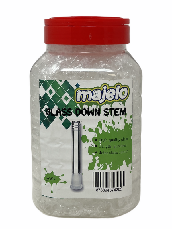 MAJELO GLASS DOWN STEM 4" 14MM 20CT