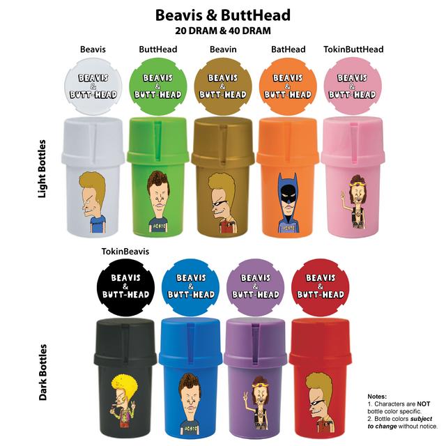 MED TAINER BEAVIS & BUTT-HEAD COLLECTION SMELL PROOF GRINDER BOX OF 12