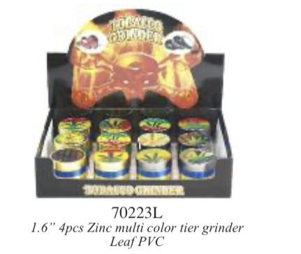 METAL TOBACCO GRINDER 4 PARTS 6CT 70223L