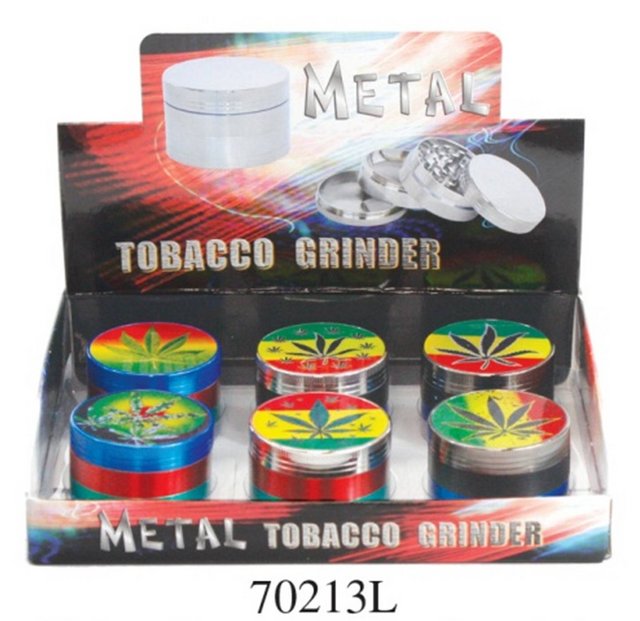 METAL TOBACCO GRINDER 6CT 4 PARTS 70213L