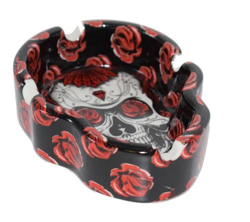 NOVELTY CERAMIC SKULL ASHTRAY 6CT