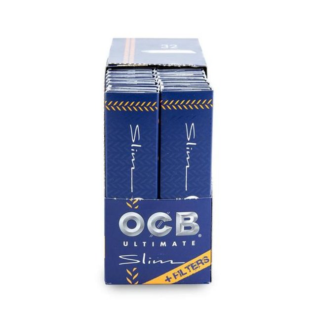 OCB SLIM ULTIMATE KING SIZE + TIPS ROLLING PAPERS BOX OF 32