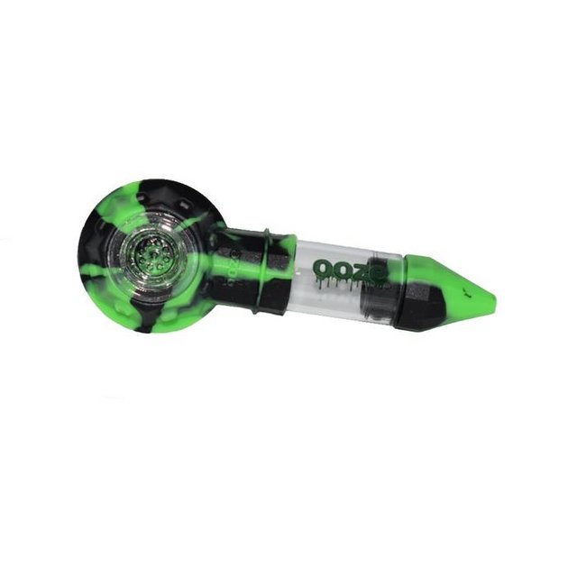 OOZE BOWSER PLATINUM CURED SILICONE PIPE 2 IN 1 BLACK & GREEN