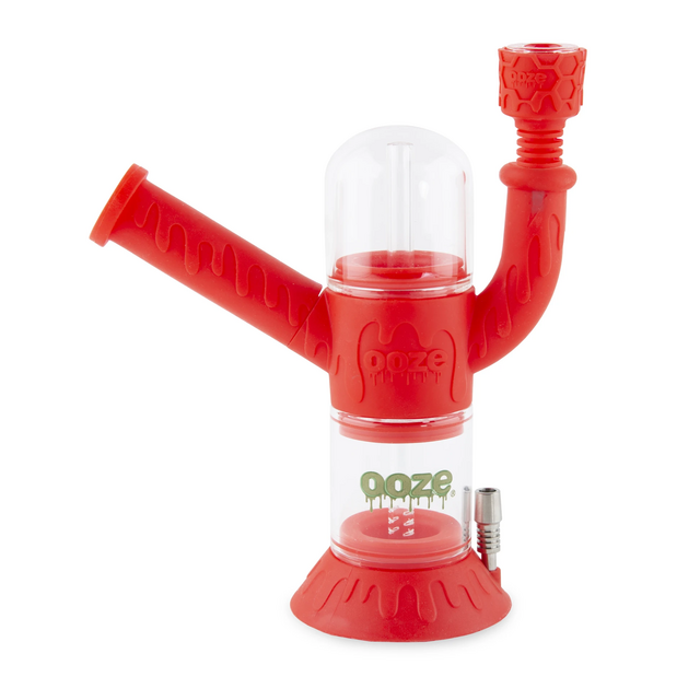 OOZE CRANIUM SILICONE GLASS WATER PIPE 4 IN 1 RED