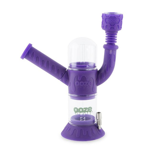 OOZE CRANIUM SILICONE GLASS WATER PIPE 4 IN 1 ULTRA PURPLE