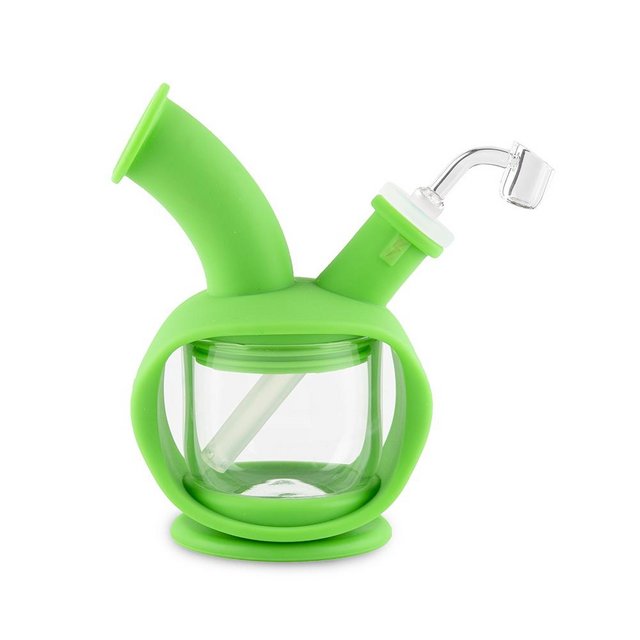 OOZE KETTLE SILICONE GLASS WATER PIPE GREEN