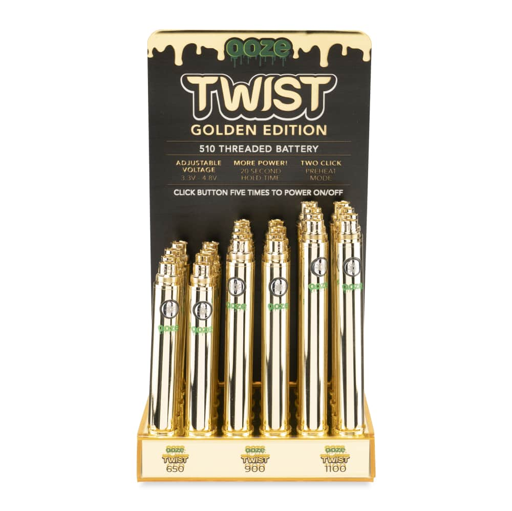 OOZE TWIST BATTERY DISPLAY-GOLD-24CT