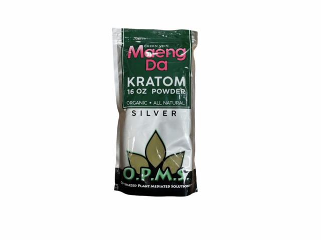 OPMS SILVER GREEN VEIN MAENG DA 16OZ POWDER BAG