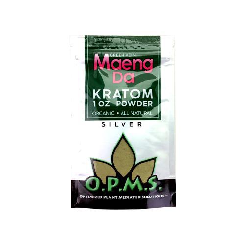 OPMS SILVER GREEN VEIN MAENG DA 1OZ POWDER BAG