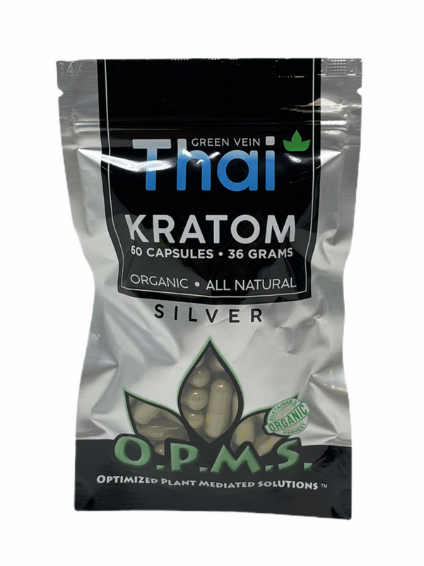 OPMS SILVER GREEN VEIN THAI 36GM 60CT CAPSULES BAG