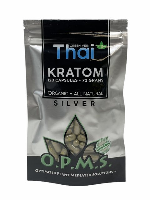 OPMS SILVER GREEN VEIN THAI 72GM 120CT CAPSULES BAG