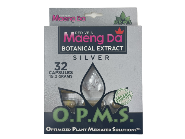 OPMS SILVER RED VEIN MAENG DA 19.2GM 32CT CAPSULES BLISTER