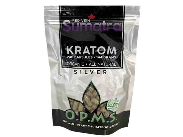 OPMS SILVER RED VEIN SUMATRA 144GM 240CT CAPSULES BAG