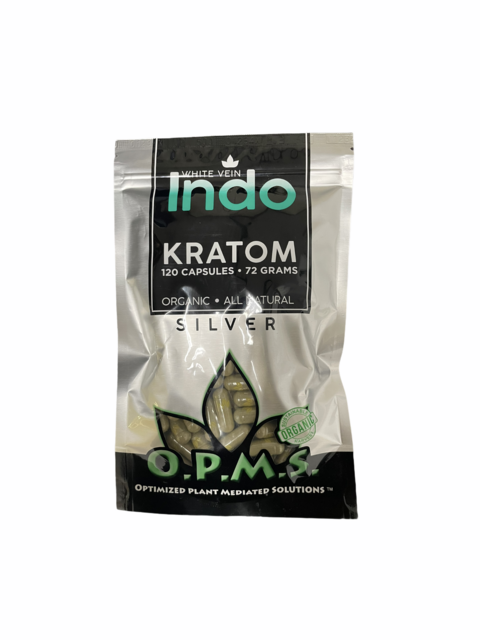 OPMS SILVER WHITE VEIN INDO 72GM 120CT CAPSULES BAG