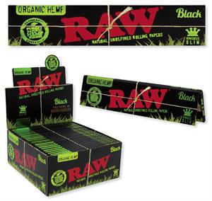 RAW BLACK ORGANIC HEMP KING SIZE 32CT BOX OF 50 