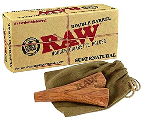 RAW DOUBLE BARREL WOODEN CIGARETTE HOLDER SUPERNATURAL