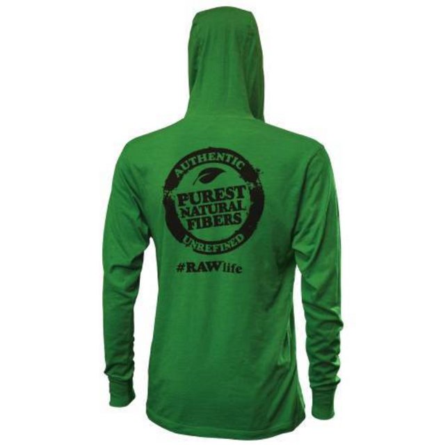 RAW ENVY GREEN WITH BLACK LETTERING LIGHTWEIGHT HOODIE- LARGE