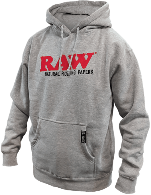 RAW HEATHER GRAY WITH POCKET LIGHTWEIGHT HOODIE- LARGE 