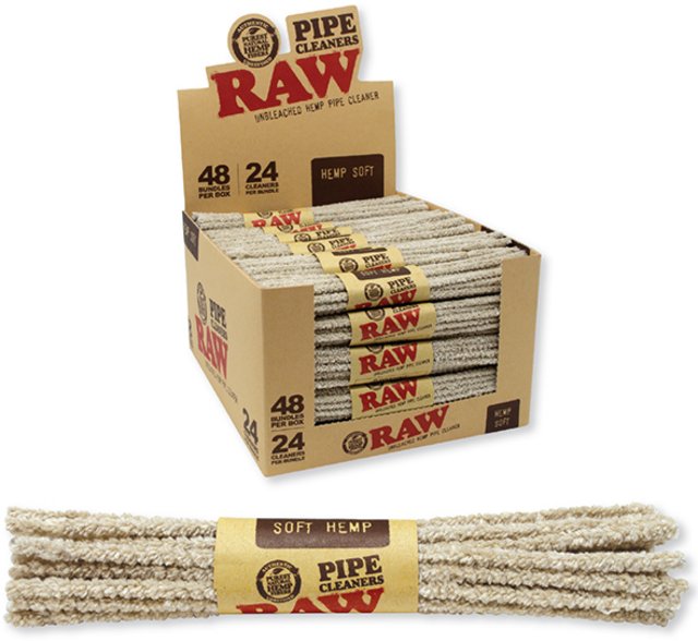 RAW HEMP SOFT PIPE CLEANERS 24CT BOX OF 48