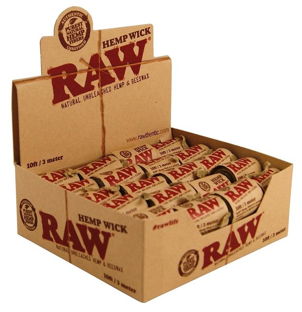 RAW HEMP WICK 10FT 3METER 40ROLLS PER BOX