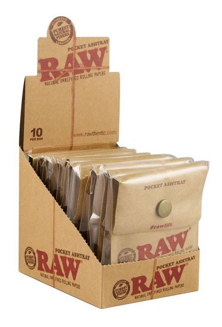 RAW POCKET ASHTRAY BOX OF 10