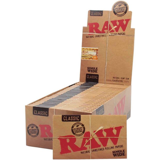 RAW SINGLE WIDE CLASSIC ROLLING PAPER 50 PER BOX