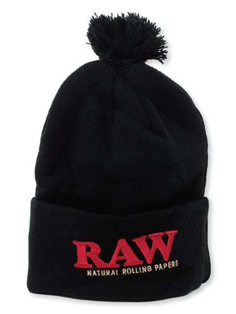 RAW X ROLLING PAPERS POMPOM BLACK HAT