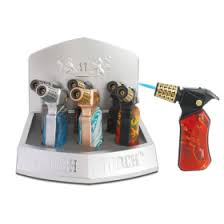 SCORCH LIGHTER 90 DEG BLOW TORCH TWO-TONE ASST DESGIN 6CT
