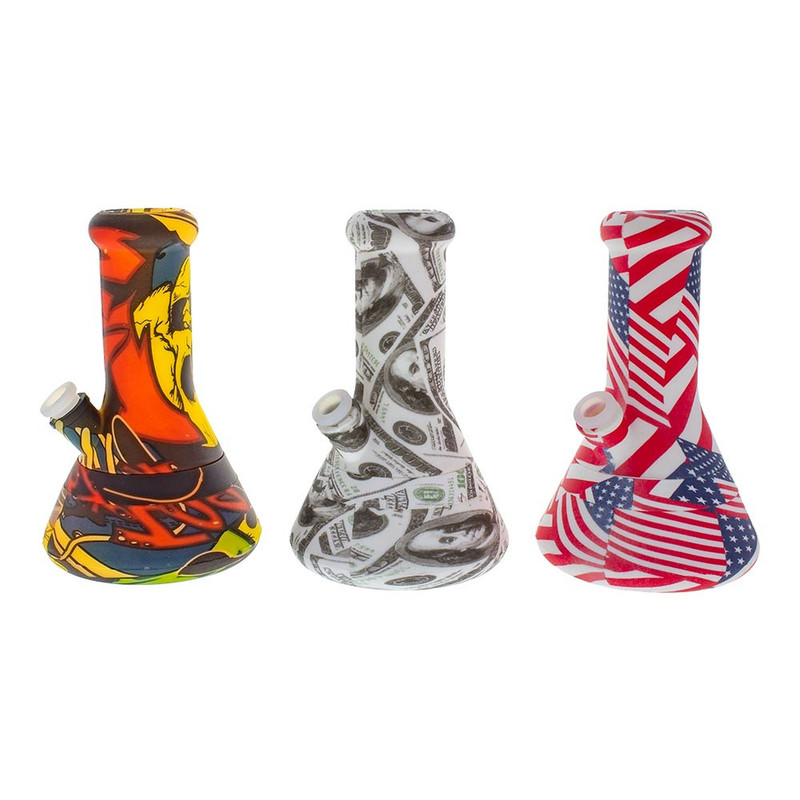 SILICONE BEAKER PIPE 8" ASSORTED