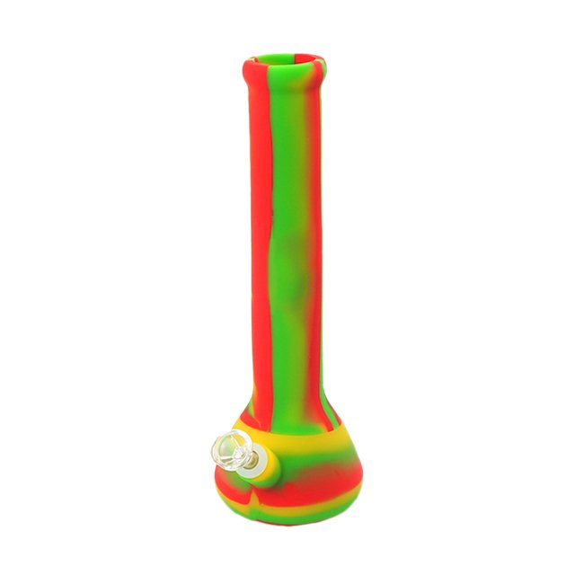 SILICONE WATER PIPE BEAKER 13.5" H05 PRINTED