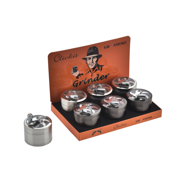 SILVER, GUNMETAL MEDIUM GRINDER W/HANDLE MG-001 BOX OF 6